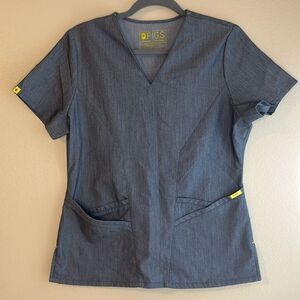 Figs V-Neck 4 Pocket Scrub Top Womens Small Short Sleeve